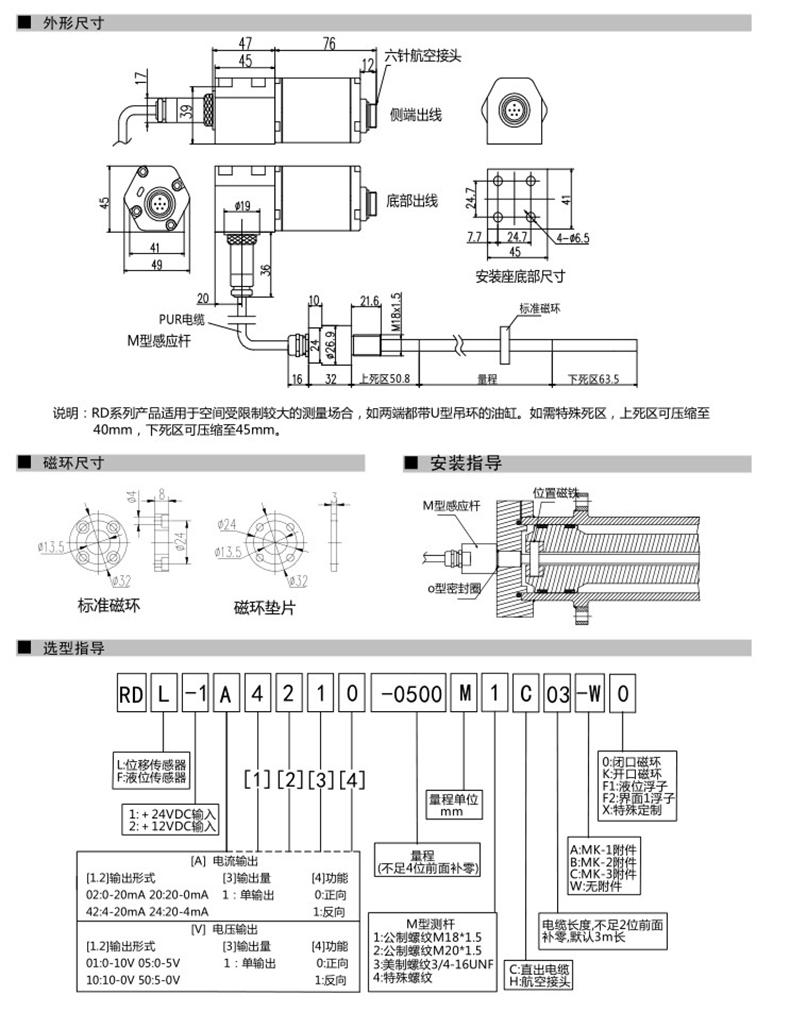 替进口型磁致伸缩位移传感器